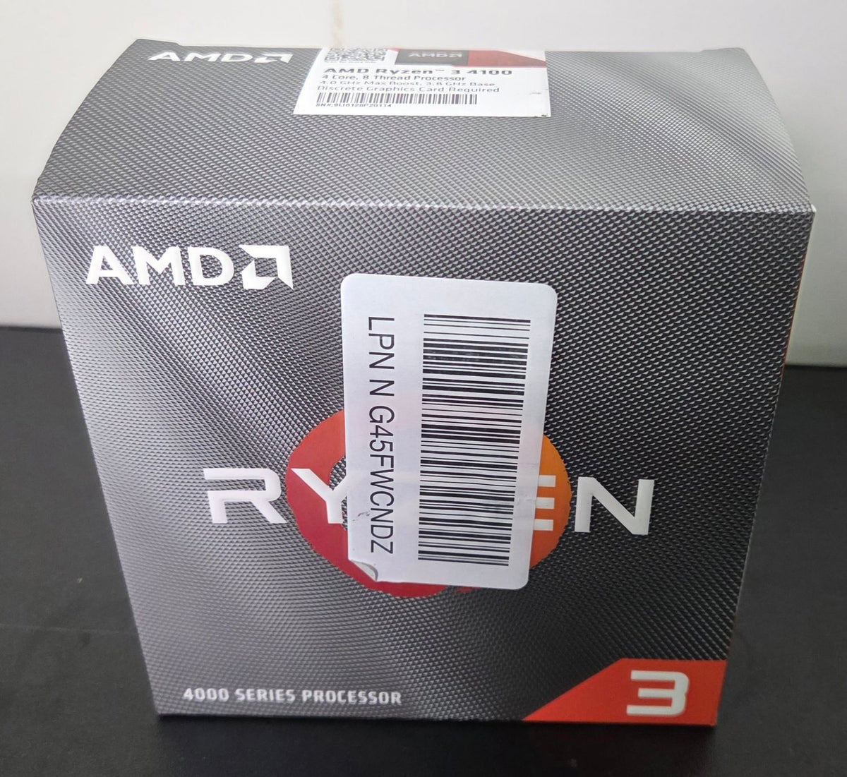 AMD Ryzen 3 4100 CPU with Wraith Stealth Cooler