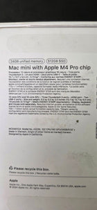Apple 2024 Mac mini (Apple M4 Pro chip with 12-core CPU and 16-core GPU, 24GB Unified Memory, 512GB) - Silver