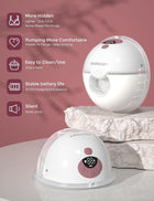 Momcozy M5 Smart Hands-Free Wearable Breast Pump (Cozy Gray, 2 Count)