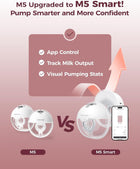 Momcozy M5 Smart Hands-Free Wearable Breast Pump (Cozy Gray, 2 Count)
